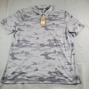Travis Mathew Beachside Stealth Shirt Men 3XL Gray Camo Polo Golf Short  Stretch